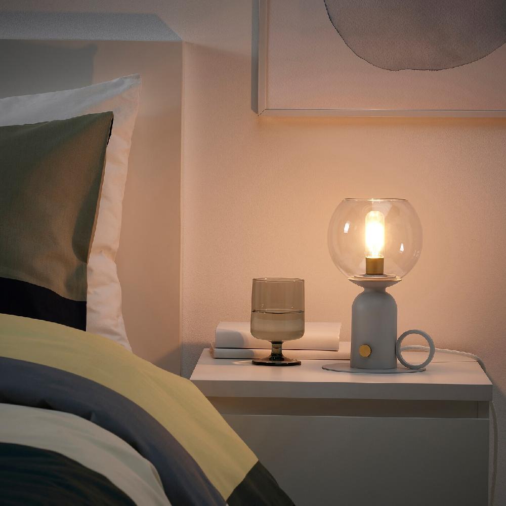 IKEA ÅSKMULLER Tischleuchte dimmbar hellgrau 24 cm 50% Rabatt mit kostenlosem Versand