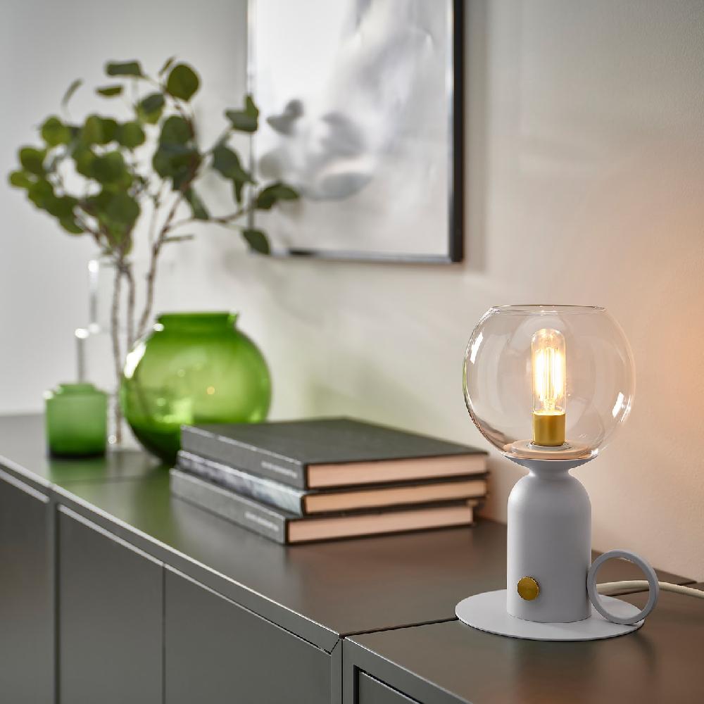 IKEA ÅSKMULLER Tischleuchte dimmbar hellgrau 24 cm 50% Rabatt mit kostenlosem Versand