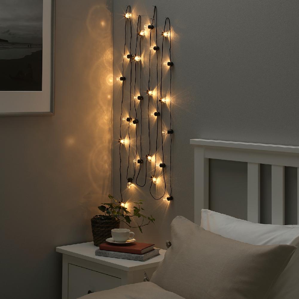 IKEA BLÖTSNÖ Lichterkette (24) LED innen schwarz Meist gekauft