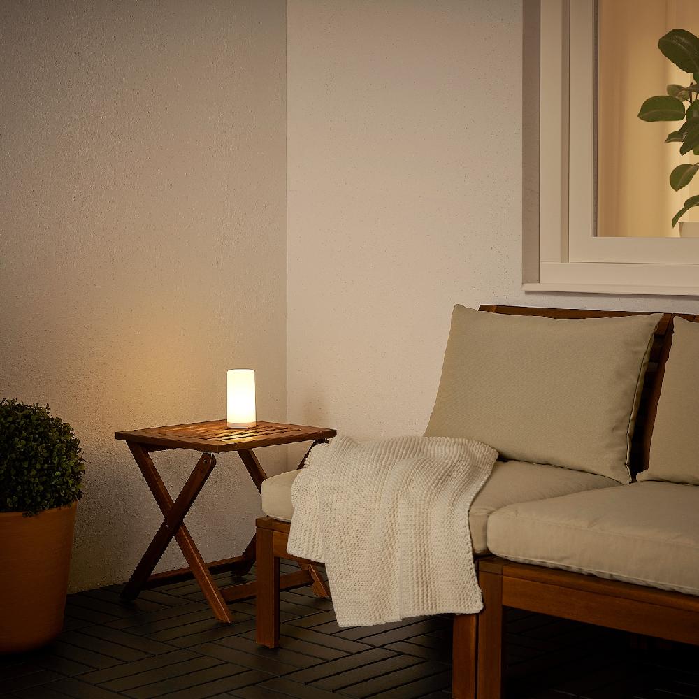 IKEA SOLVINDEN Dekoleuchte LED/Tisch für draußen/batteriebetrieben weiß 15 cm Fabrik Onlineshop
