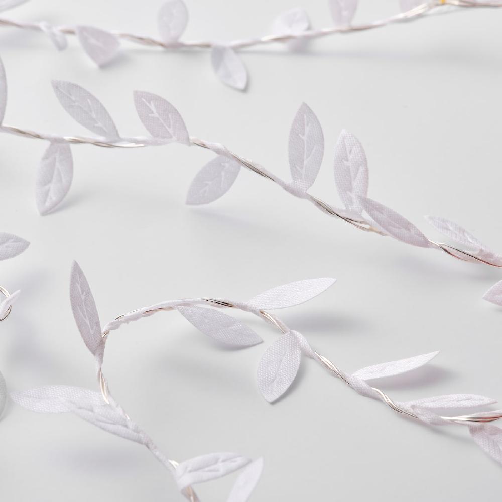 IKEA FRÖJDA Lichterkette (40) LED batteriebetrieben Blatt/weiß Sonderangebot