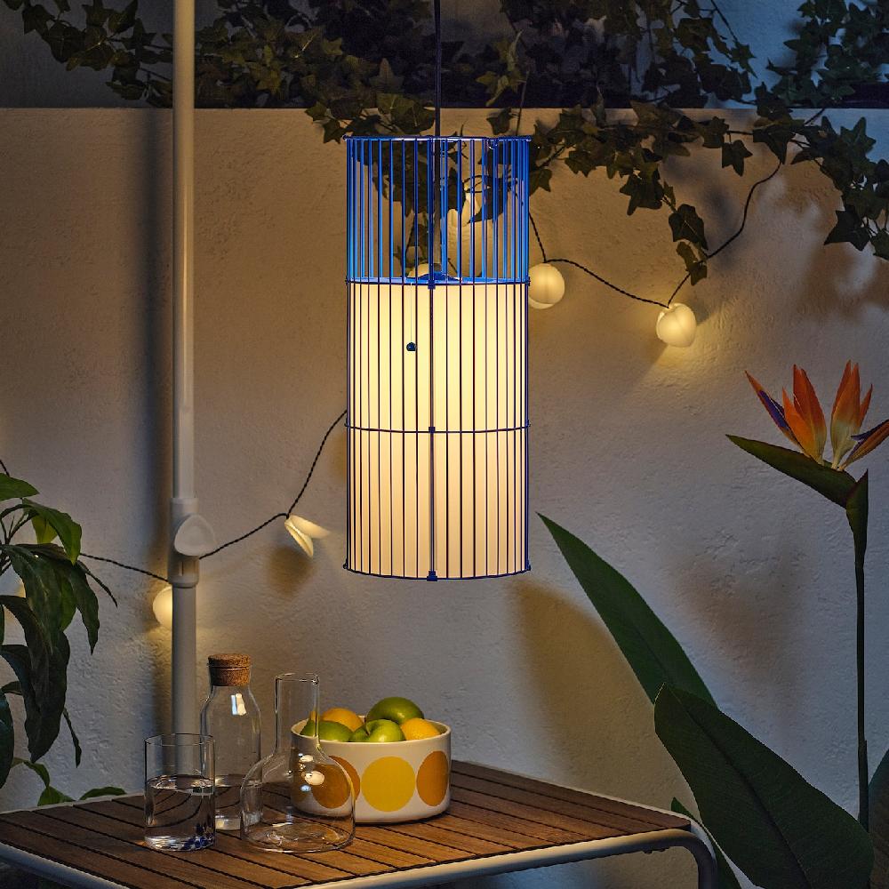 IKEA SOLVINDEN Hängeleuchte blau 48 cm Rabatt
