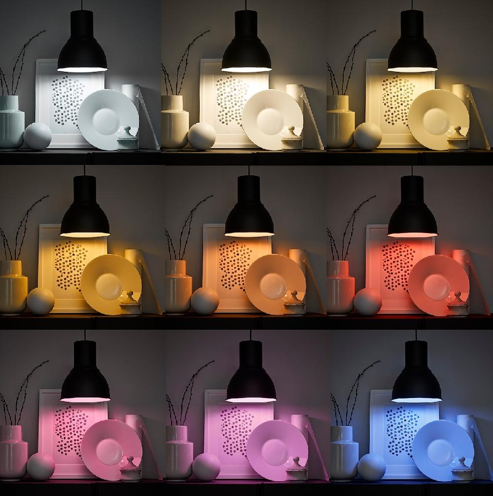 IKEA TRÅDFRI Starter-Set smart kabellos dimmbar/Farb- und Weißspektrum E27 Großer Ausverkauf