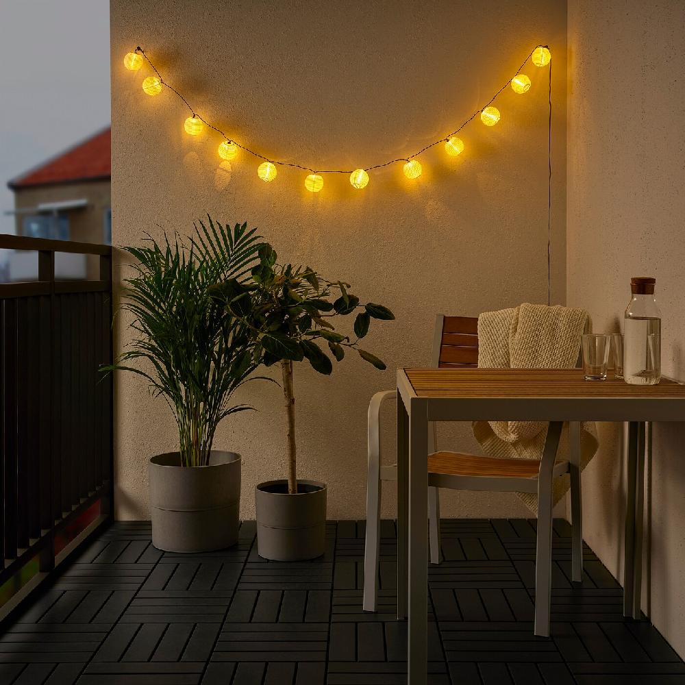 IKEA SOLVINDEN Lichterkette (12) LED für draußen/batteriebetrieben weiß Jubiläumsangebot
