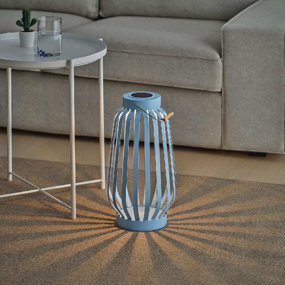 IKEA SOLVINDEN Solarstandleuchte. LED blau/Streifen 42 cm Heißer Verkauf