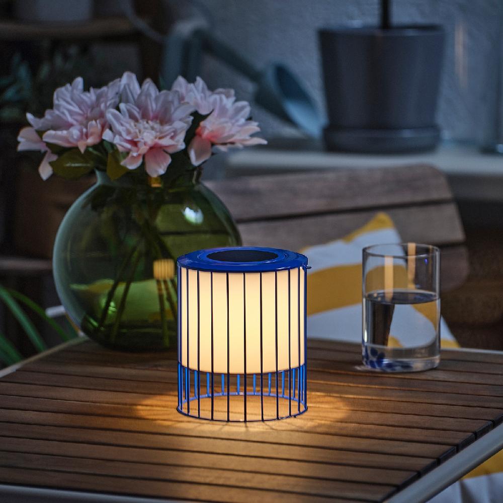 IKEA SOLVINDEN Tischleuchte solarbetrieben/blau 15 cm Exklusive Angebote