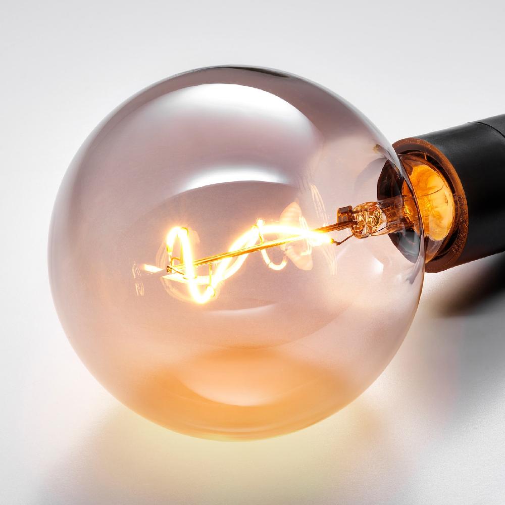 IKEA MOLNART LED-Leuchtmittel E27 140 lm rund Klarglas grau 125 mm Neueste Stile
