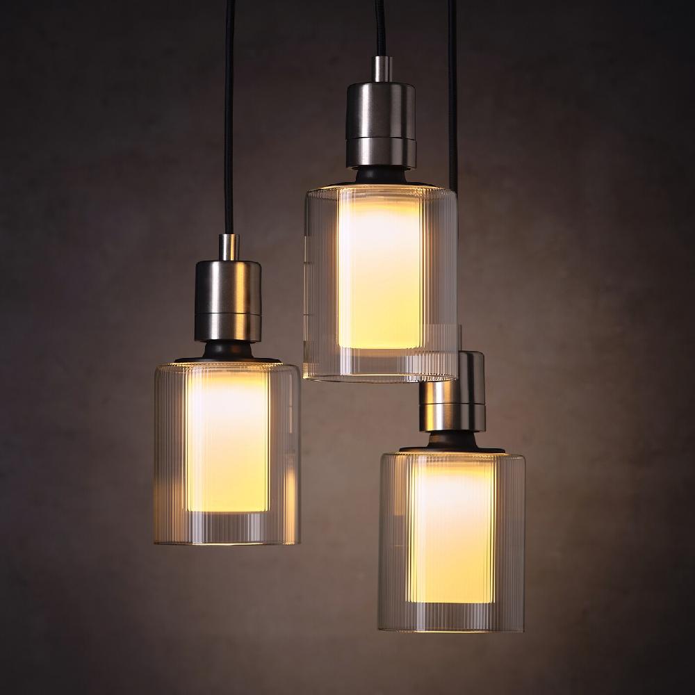 IKEA MOLNART LED-Leuchtmittel E27 150 lm Zylinder Glas/gestreift 110 mm Nur für heute