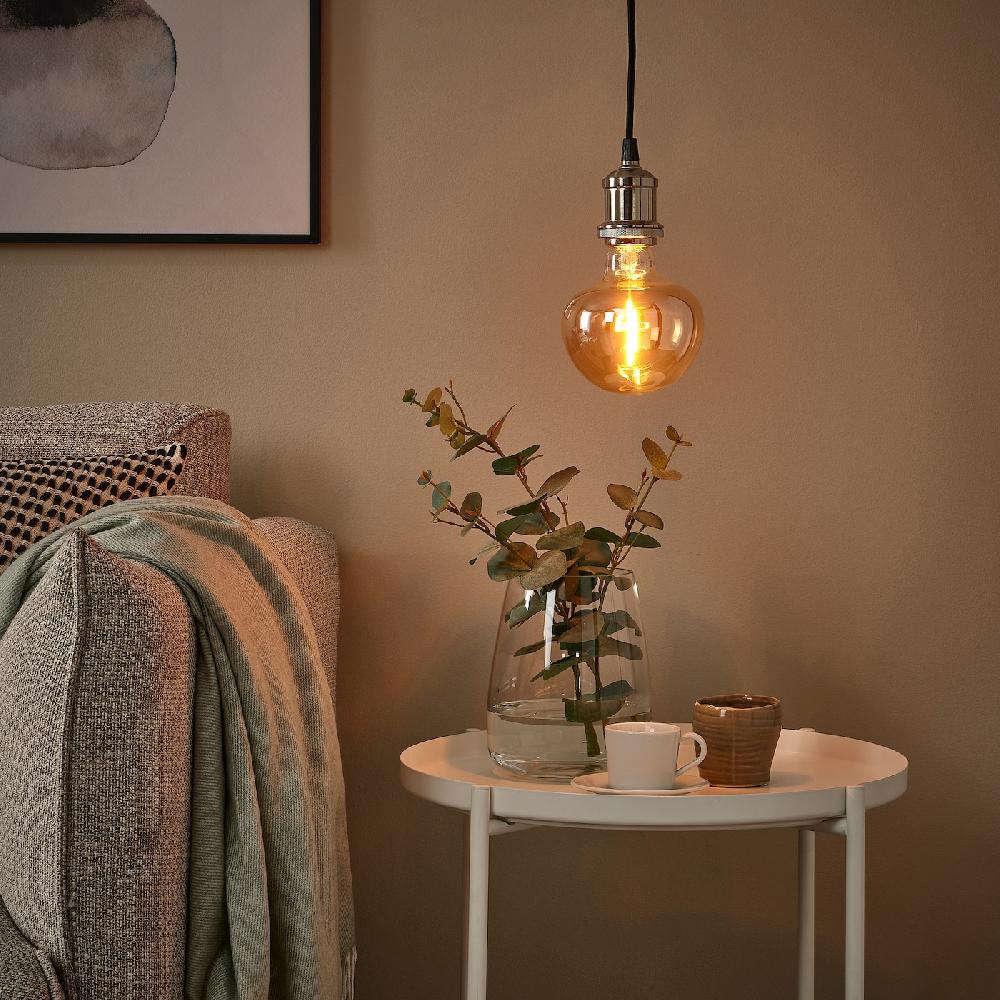 IKEA MOLNART LED-Leuchtmittel E27 150 lm Pilz Klarglas braun 120 mm Vierteljährliche Förderung