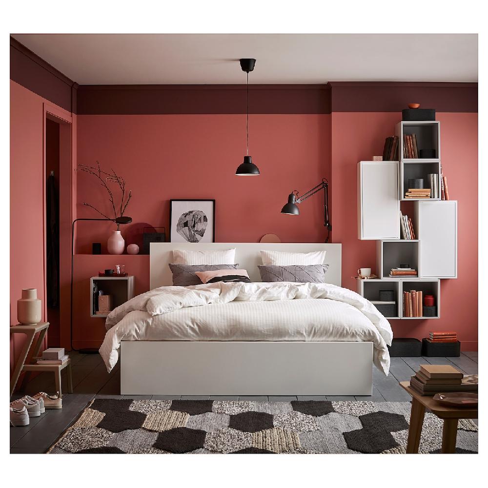 IKEA MALM Bettgestell hoch mit 2 Schubkästen weiß 140x200 cm Im Verkauf