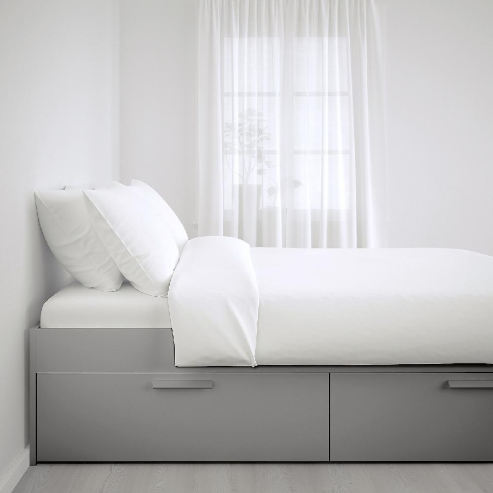 IKEA BRIMNES Bettgestell mit Schubladen grau 140x200 cm 50% Rabatt für begrenzte Zeit