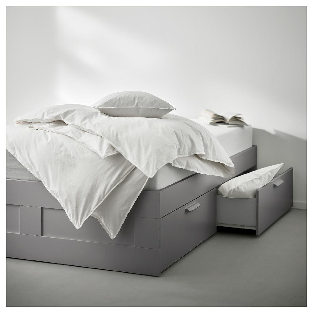 IKEA BRIMNES Bettgestell mit Schubladen grau 140x200 cm 50% Rabatt für begrenzte Zeit