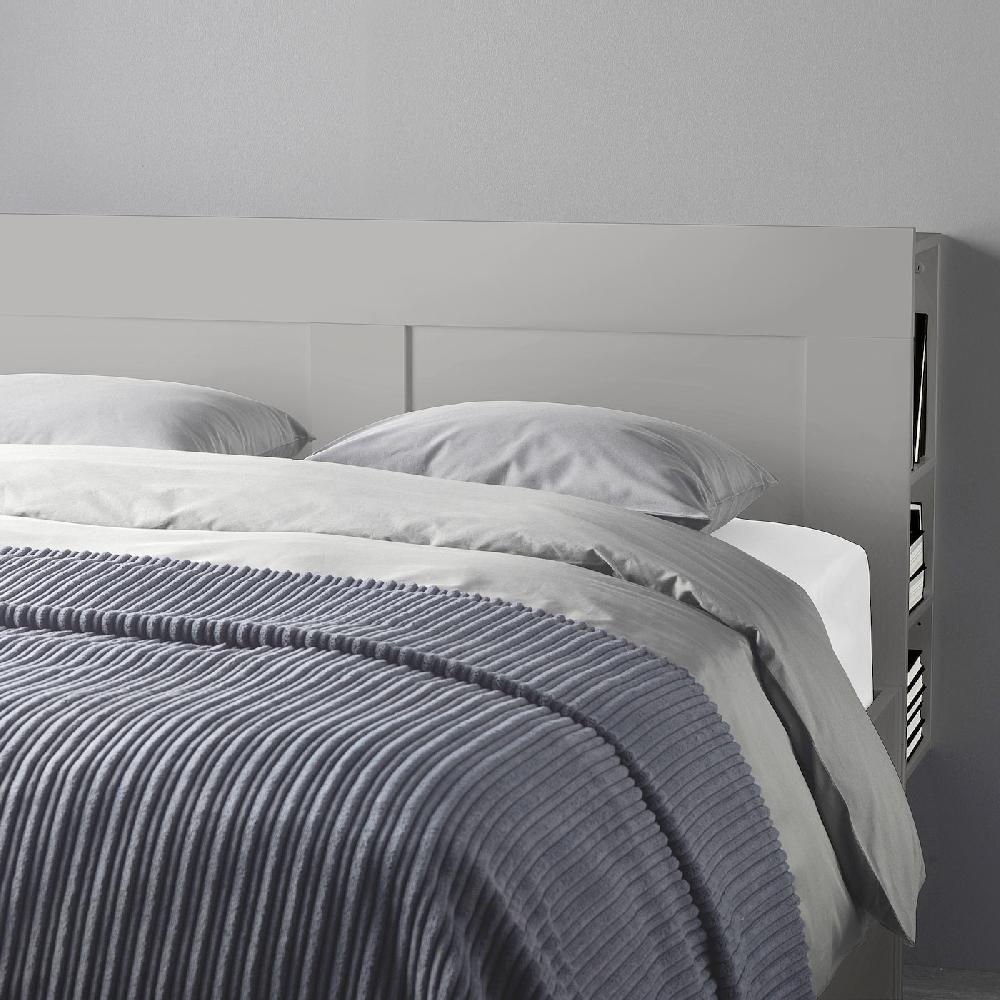 IKEA BRIMNES Bettgestell Kopfteil und Schublade grau 140x200 cm Outlet
