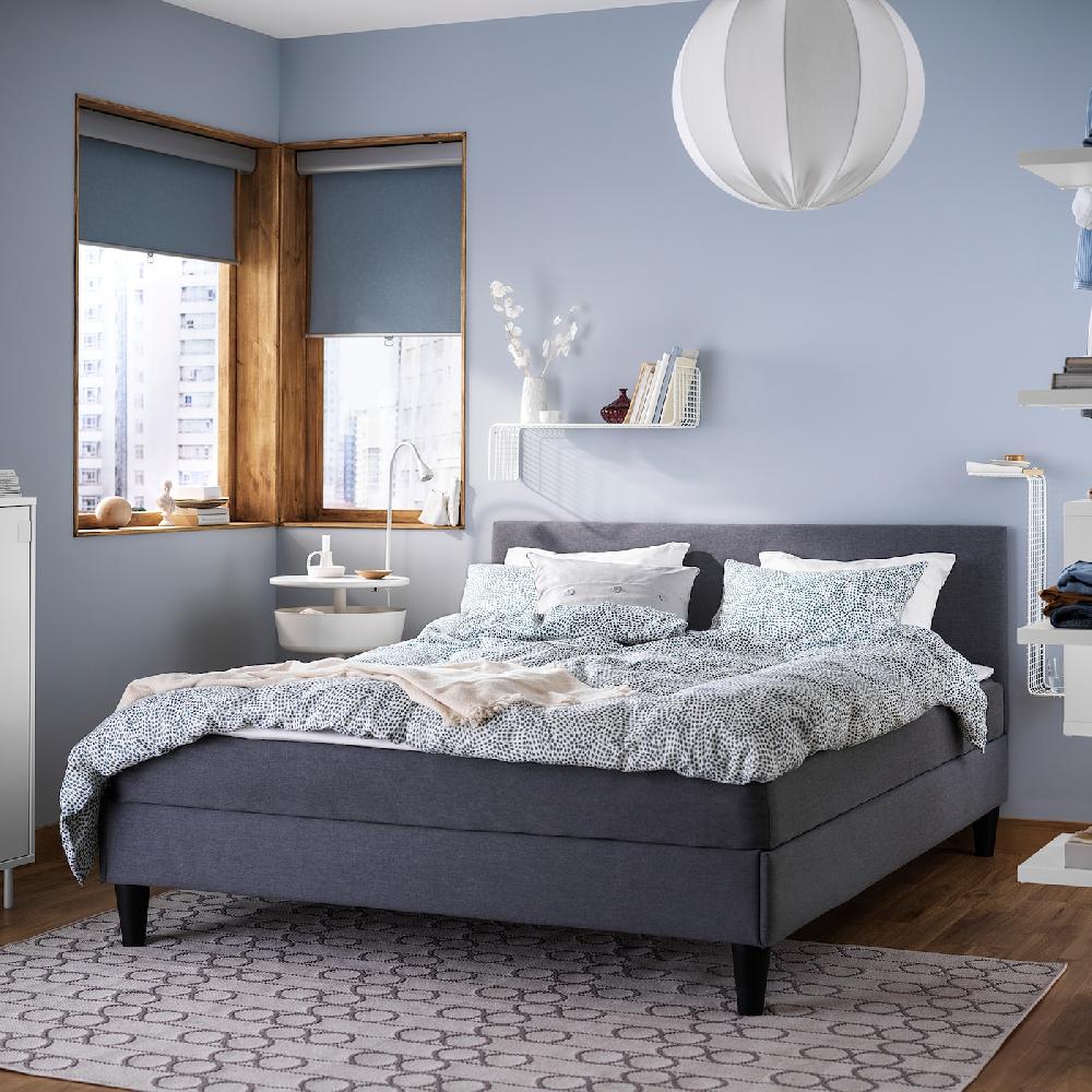 IKEA SÄBÖVIK Boxbett komplett fest/Vissle grau 140x200 cm Auslauf