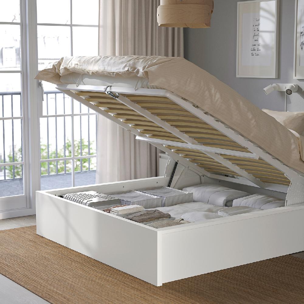 IKEA MALM Bettgestell mit Aufbewahrung weiß 140x200 cm im Angebot