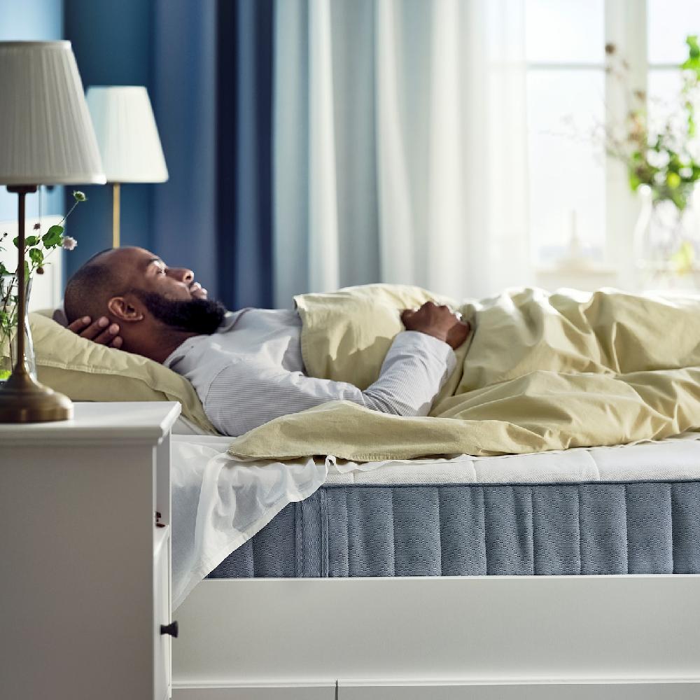 IKEA VESTERÖY Taschenfederkernmatratze mittelfest/hellblau 140x200 cm Schlussverkauf