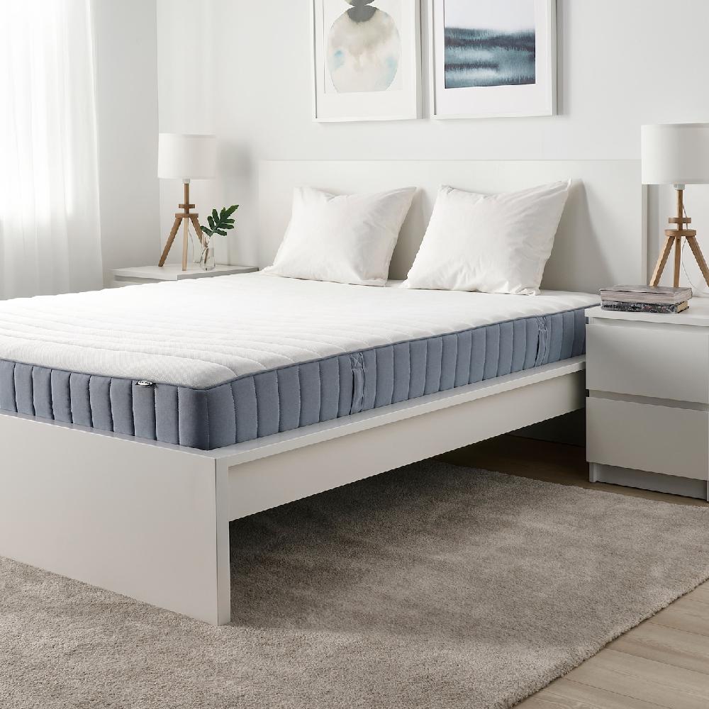 IKEA VALEVÅG Taschenfederkernmatratze fest/Überzug waschbar hellblau 140x200 cm Günstig kaufen