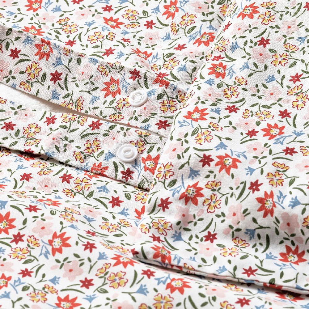 IKEA GULLNATTLJUS Bettwäsche-Set 2-teilig weiß/Blumenmuster 155x220/80x80 cm Begrenztes Angebot