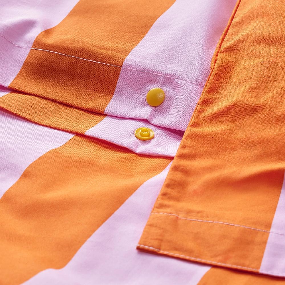IKEA SLÅNHÖSTMAL Bettwäsche-Set 2-teilig orange/rosa/gestreift 140x200/80x80 cm Preisnachlass