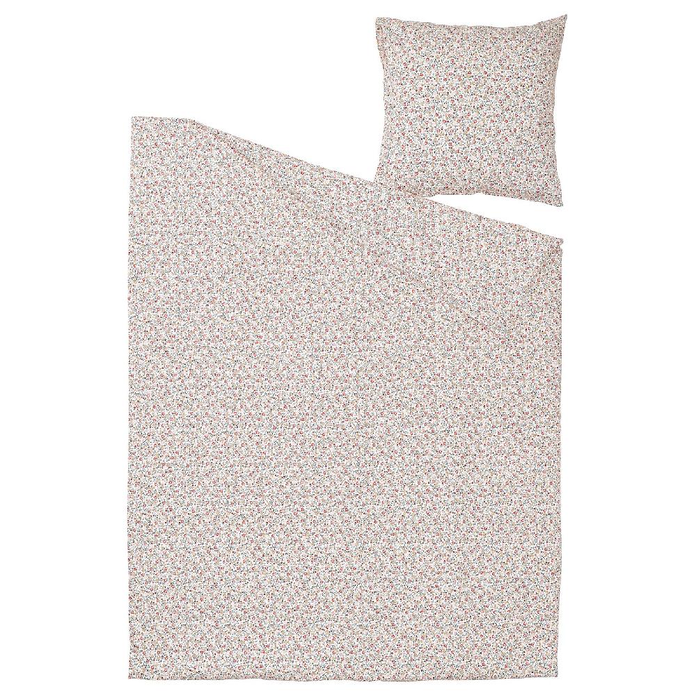 IKEA GULLNATTLJUS Bettwäsche-Set 2-teilig weiß/Blumenmuster 140x200/80x80 cm Black Friday