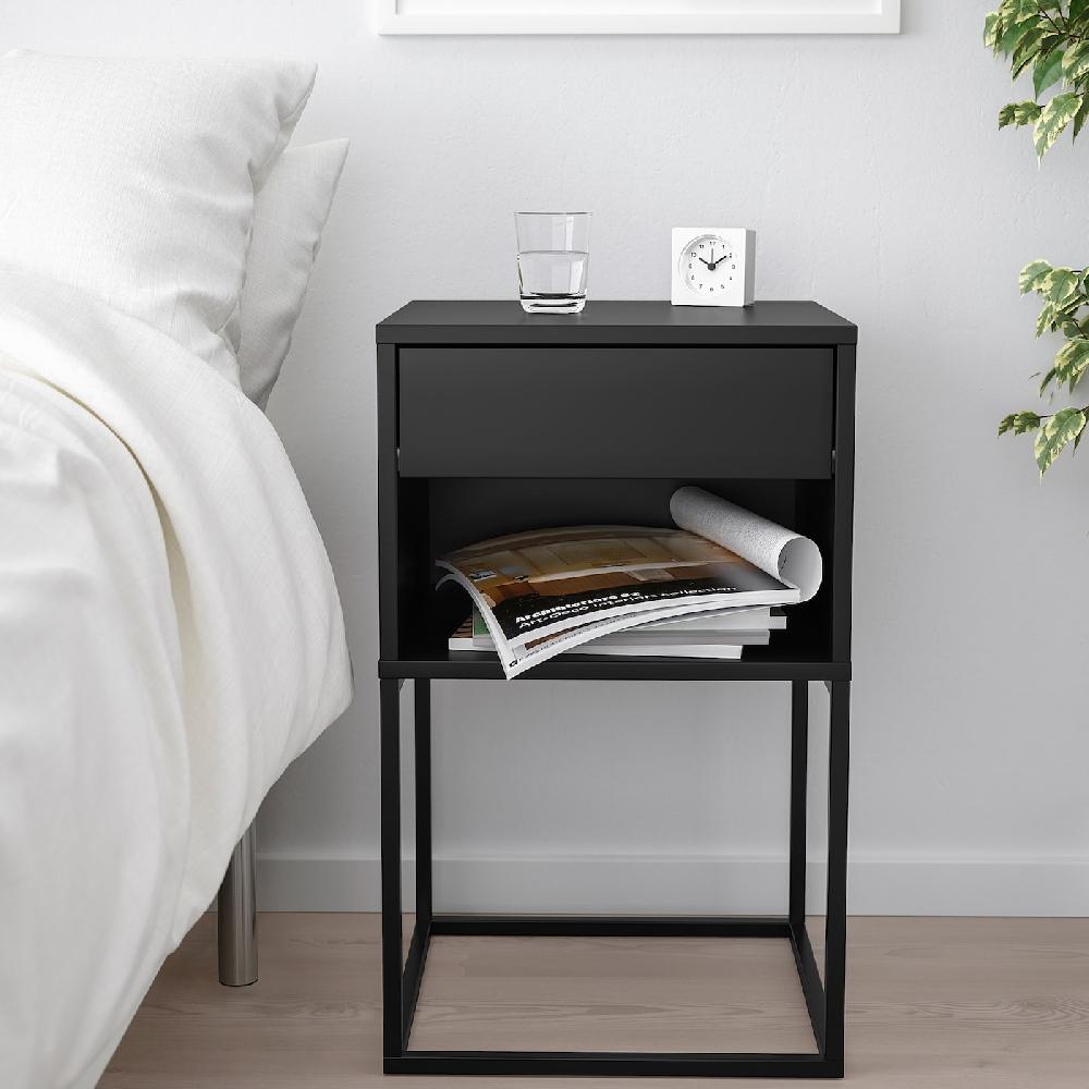 IKEA VIKHAMMER Ablagetisch schwarz 40x39 cm Jubiläumsangebot