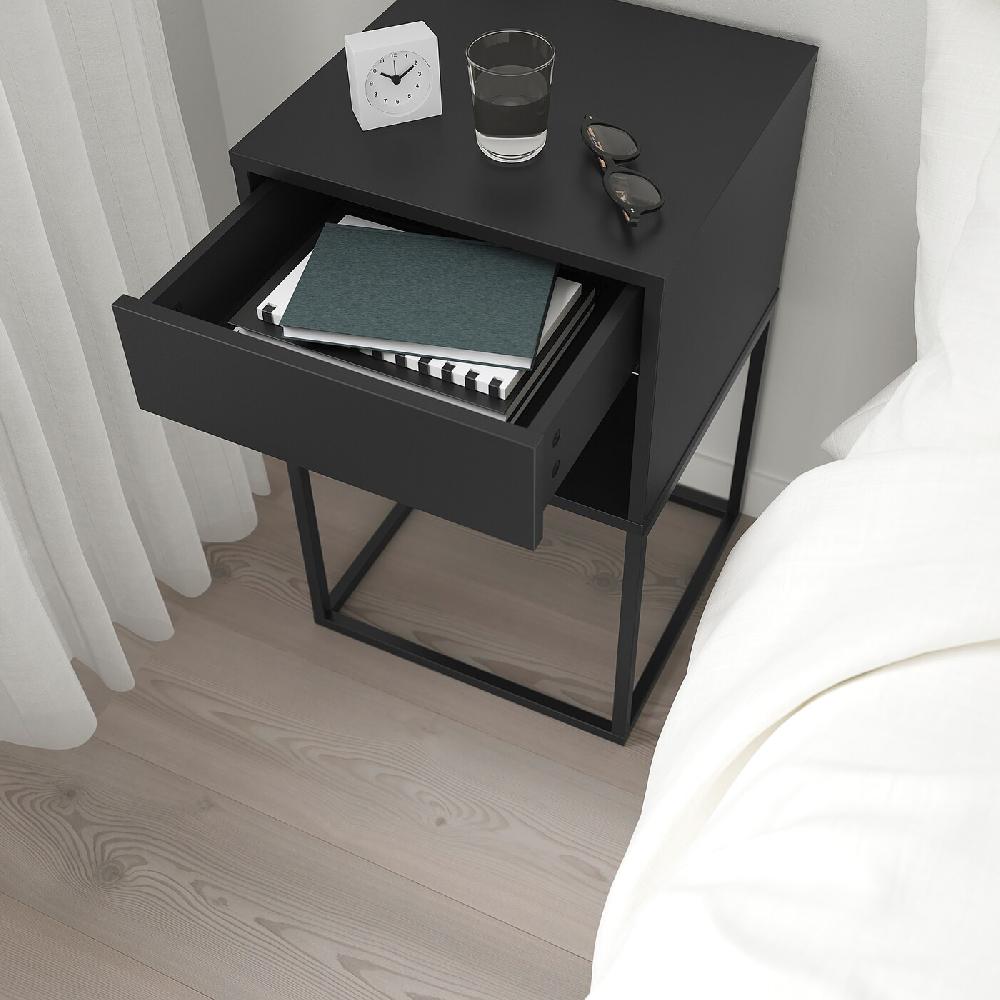 IKEA VIKHAMMER Ablagetisch schwarz 40x39 cm Jubiläumsangebot