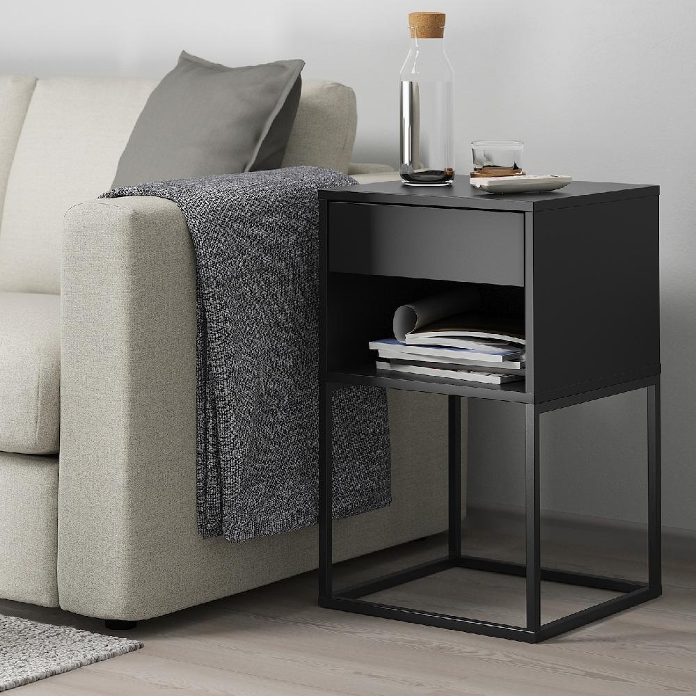 IKEA VIKHAMMER Ablagetisch schwarz 40x39 cm Jubiläumsangebot