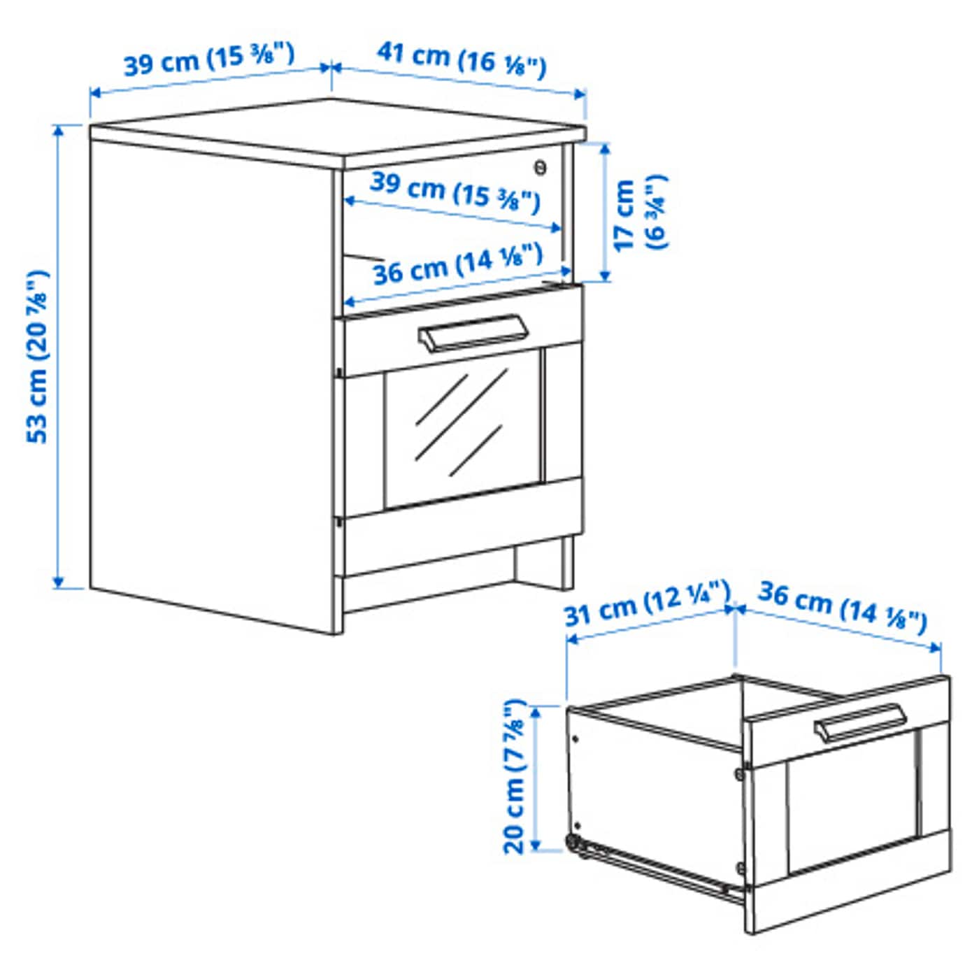 IKEA BRIMNES Ablagetisch grau 39x41 cm Neuheiten
