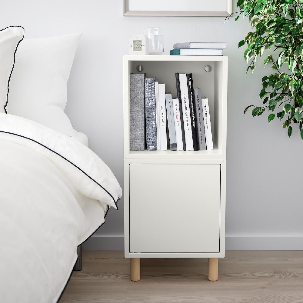 IKEA EKET Schrankkombination/Beine weiß/Holz 35x35x80 cm Saisonale Angebote
