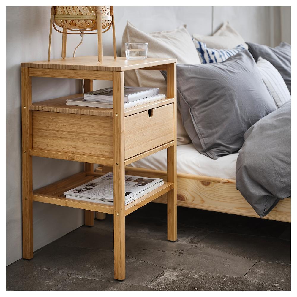 IKEA NORDKISA Ablagetisch Bambus 40x40 cm Riesige Ersparnisse