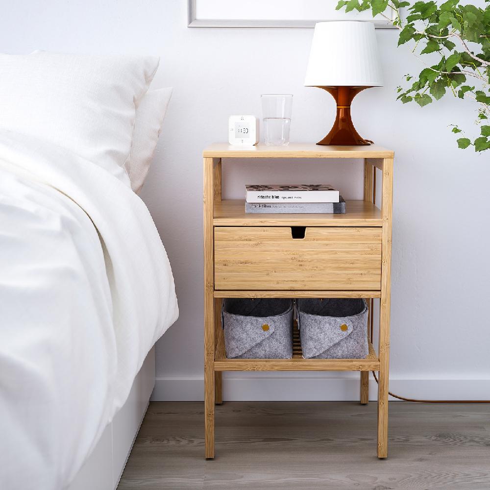 IKEA NORDKISA Ablagetisch Bambus 40x40 cm Riesige Ersparnisse