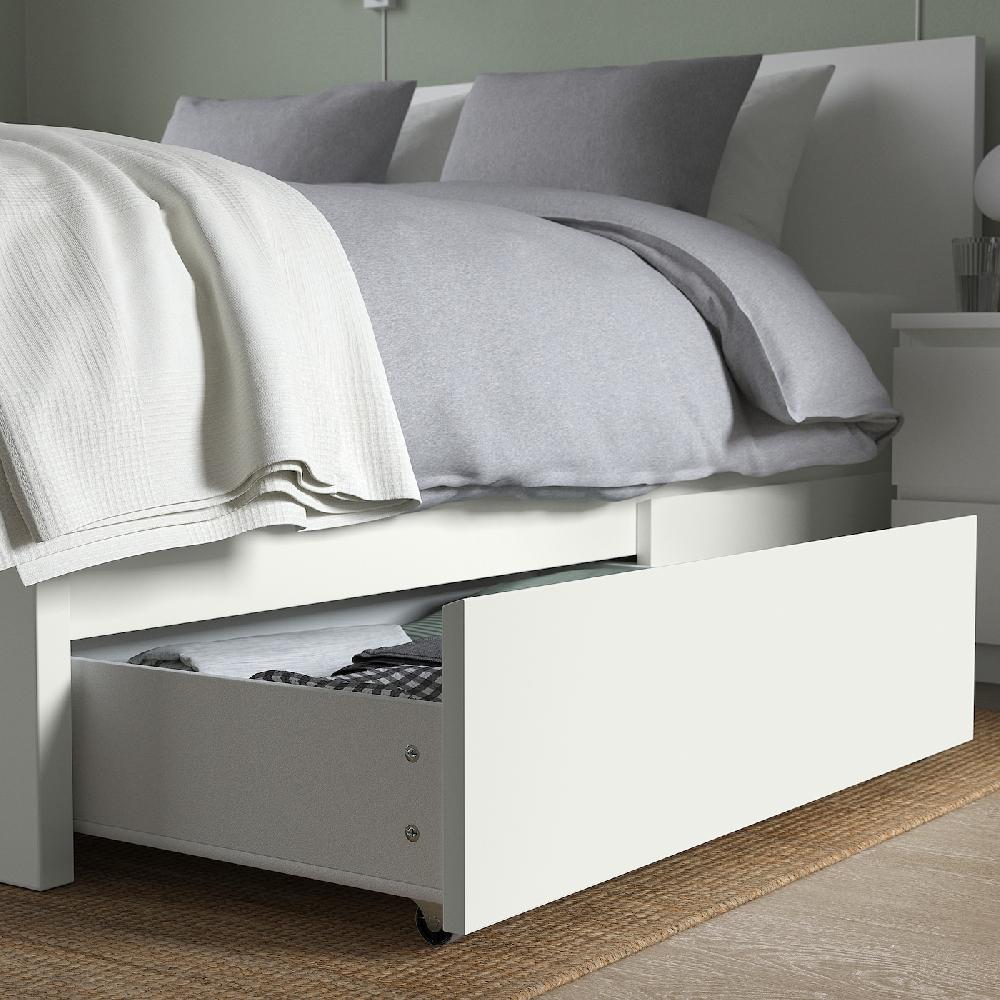 IKEA MALM Bettkasten für Bettgestell hoch weiß 200 cm Günstiger Verkauf