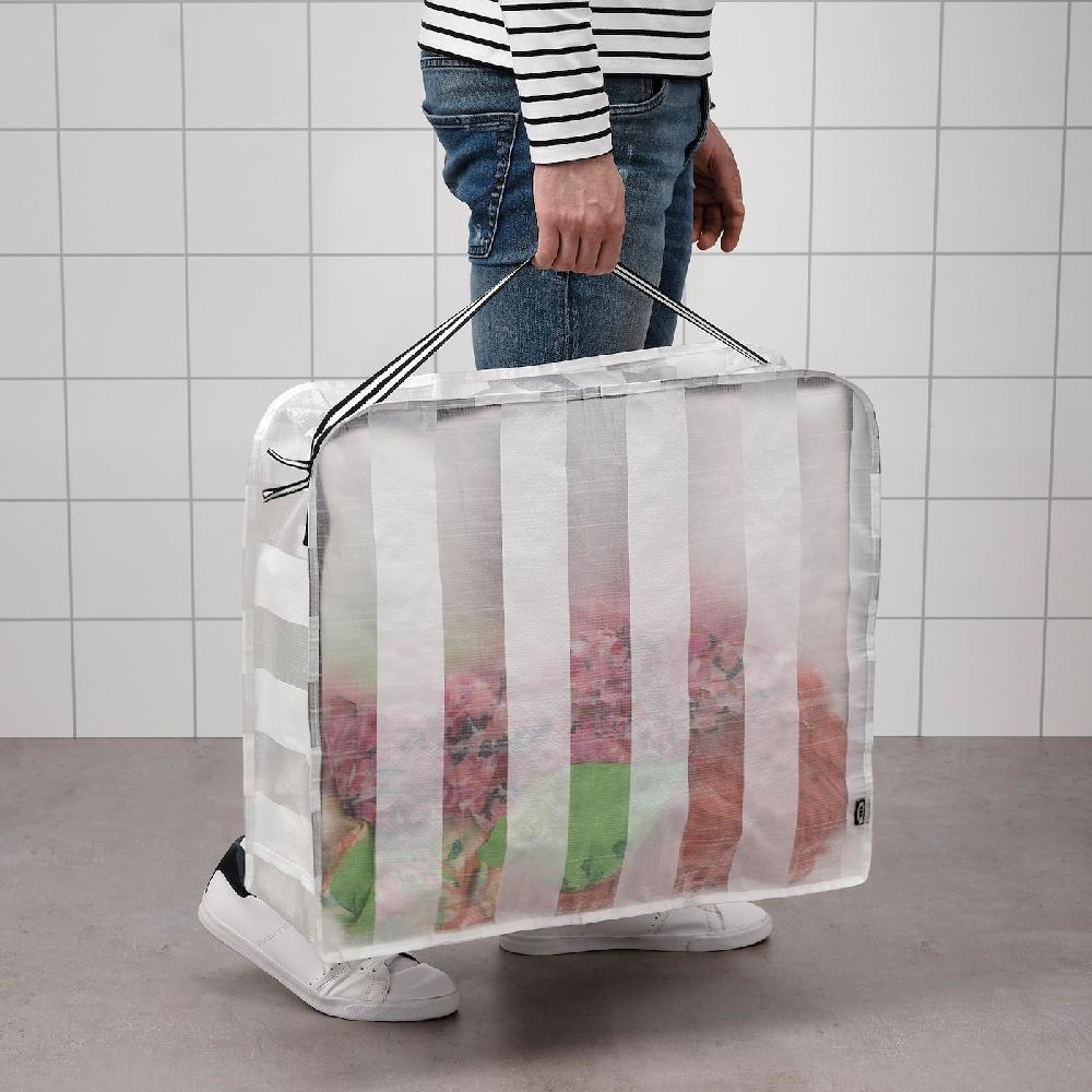 IKEA GÖRSNYGG Tasche weiß/transparent 55x49x19 cm Online Shopping