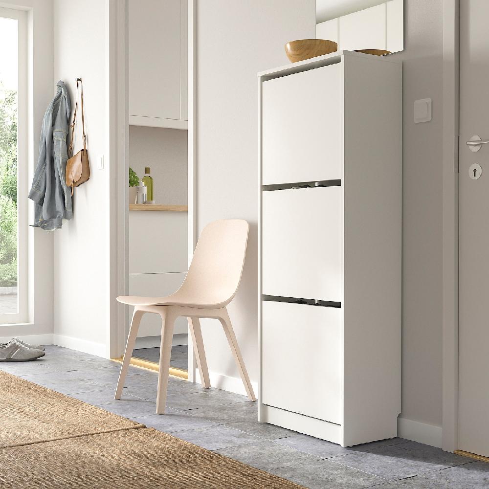 IKEA BISSA Schuhschrank 3 Fächer weiß 49x28x135 cm Discount Store für neue Produkte