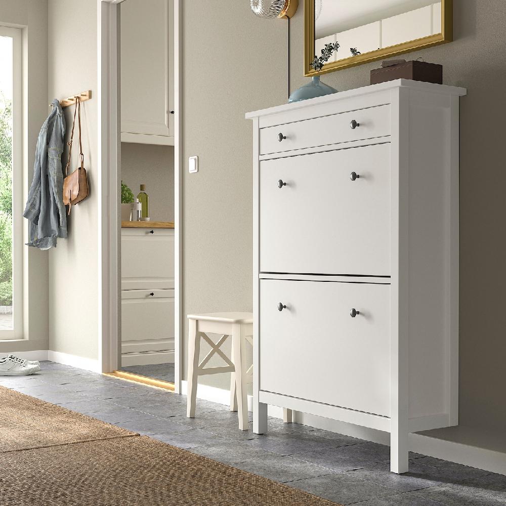 IKEA HEMNES Schuhschrank 2fach weiß 89x30x127 cm Super Rabatt