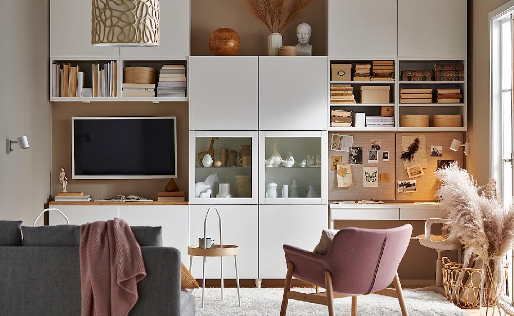 IKEA BESTÅ Vitrine weiß Lappviken/Sindvik Klarglas weiß 120x42x193 cm zollfrei