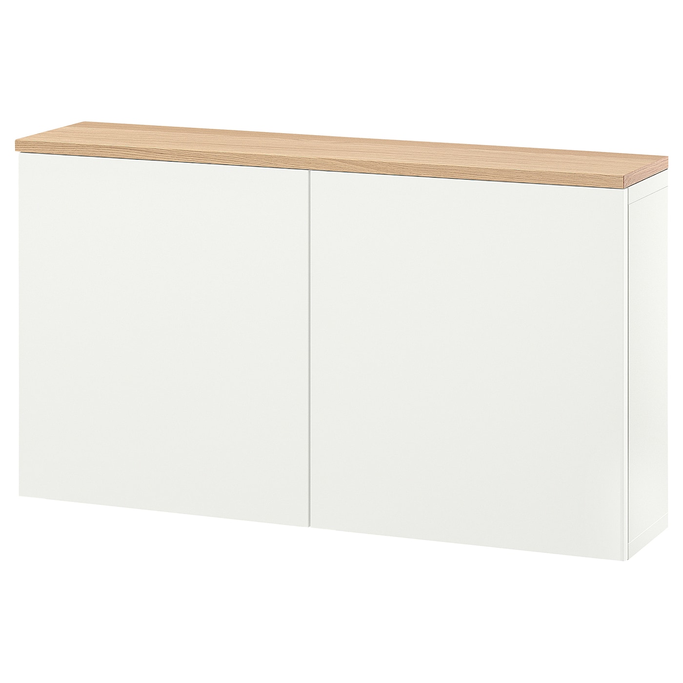 IKEA BESTÅ Schrankkombination für Wandmontage weiß Lappviken/Eichenfurnier 120x22x66 cm