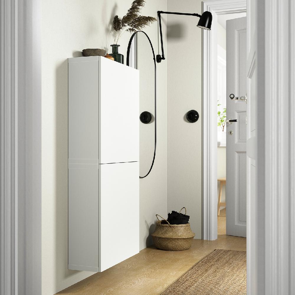 IKEA BESTÅ Wandschrank mit 2 Türen weiß/Lappviken weiß 60x22x128 cm Kostenloser Versand
