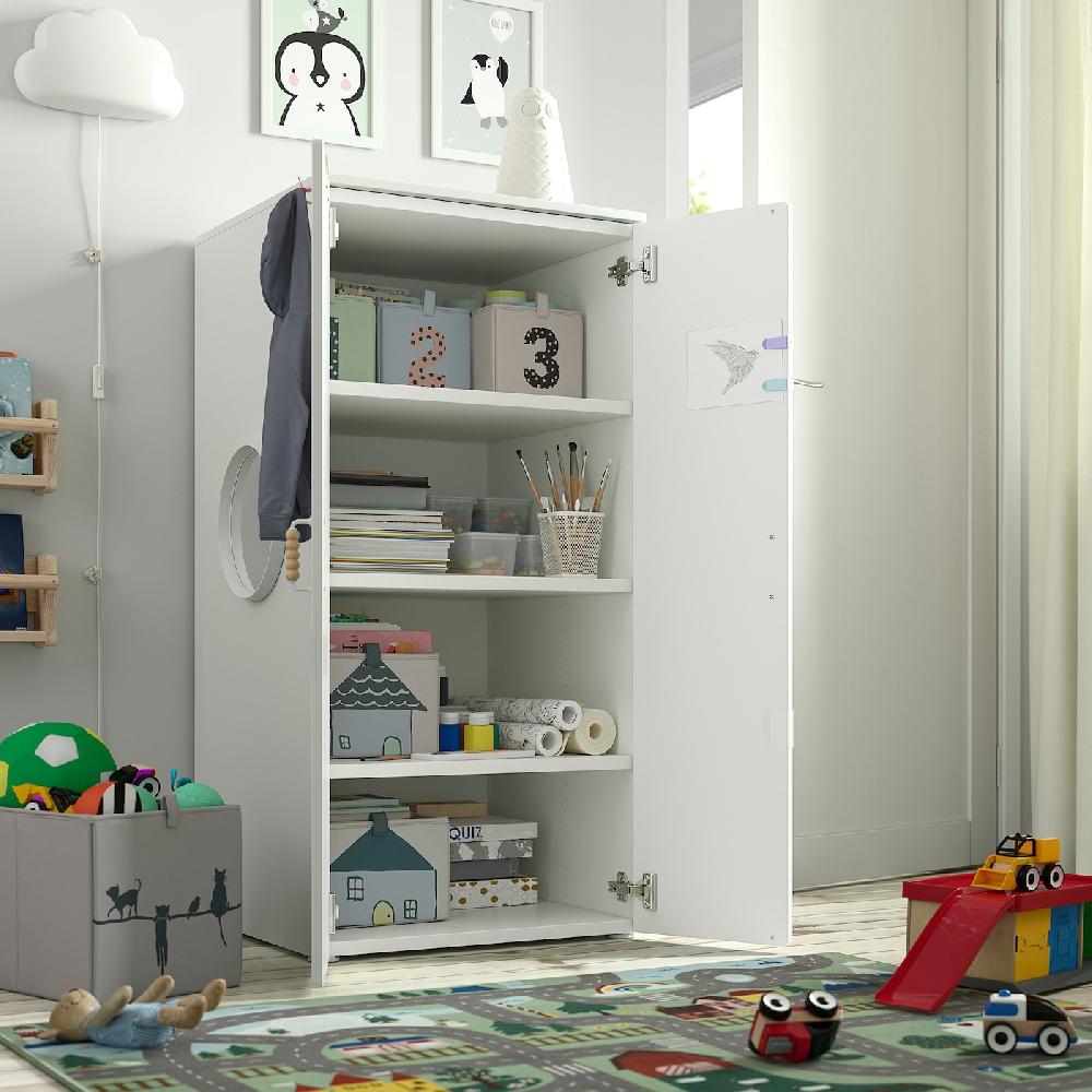 IKEA SMÅSTAD / PLATSA Kleiderschrank weiß weiß/mit 3 Böden 60x57x123 cm Sonderangebot