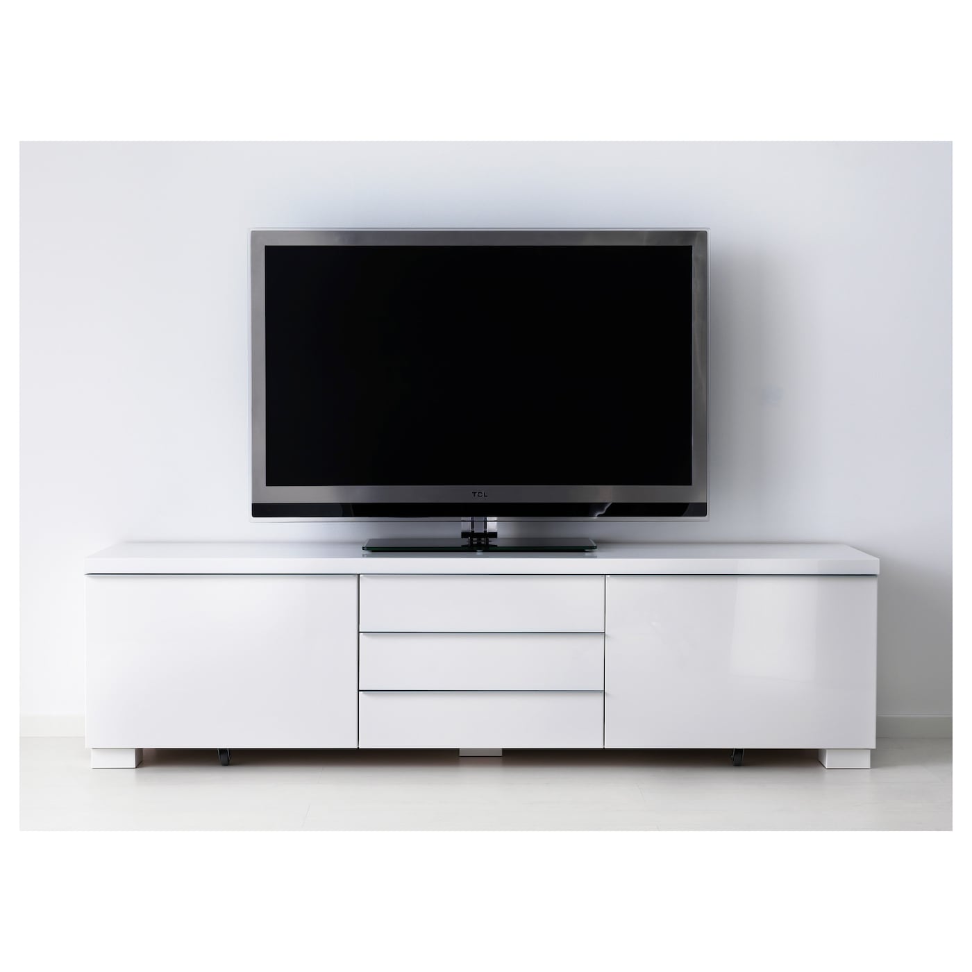 IKEA BESTÅ BURS TV-Bank Hochglanz weiß 180x41x49 cm Heißer Verkauf