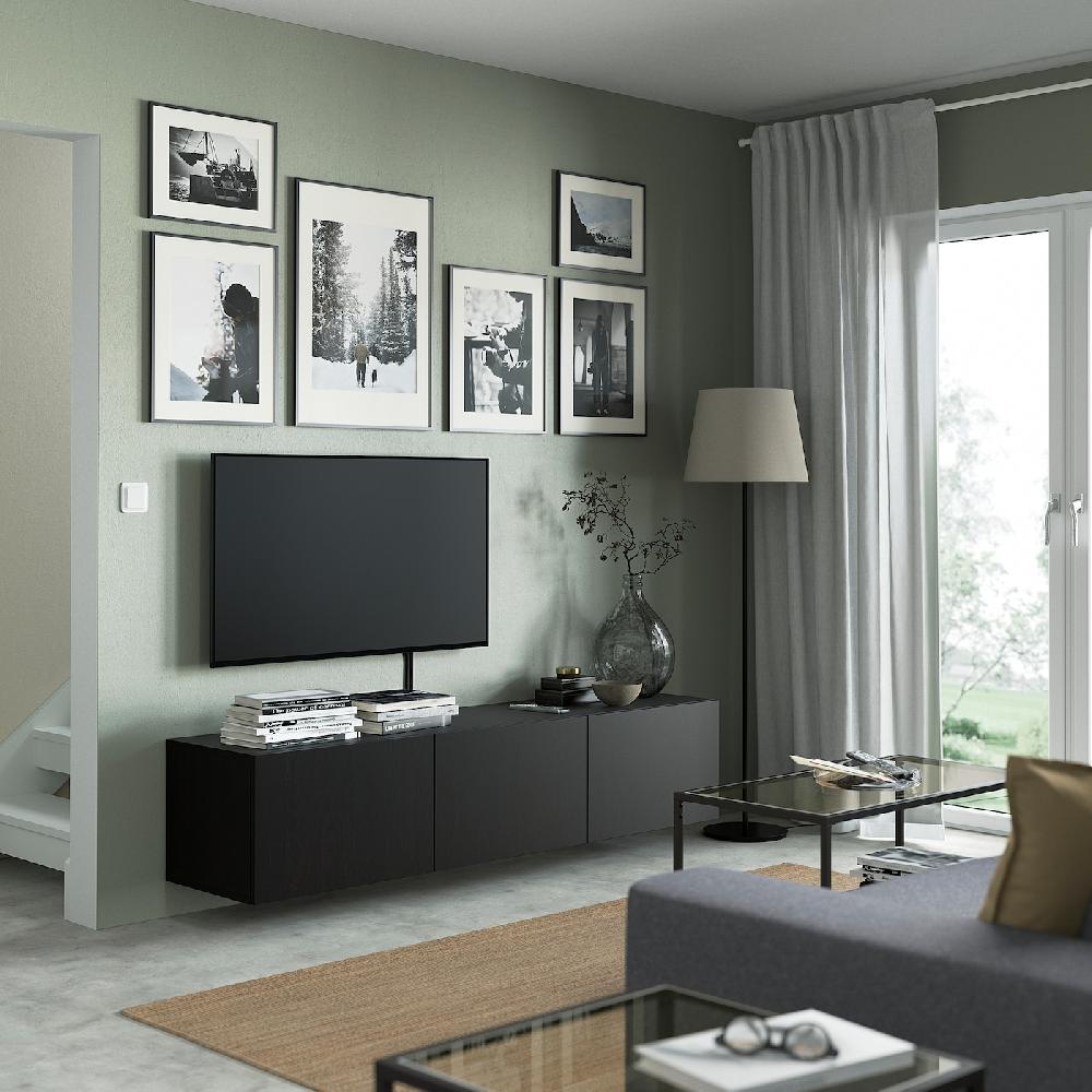 IKEA BESTÅ TV-Bank mit Türen schwarzbraun/Lappviken schwarzbraun 180x42x38 cm Online Outlet