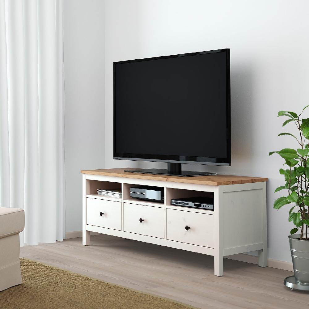 IKEA HEMNES TV-Bank weiß gebeizt/hellbraun 148x47x57 cm Zeitlich begrenztes Angebot