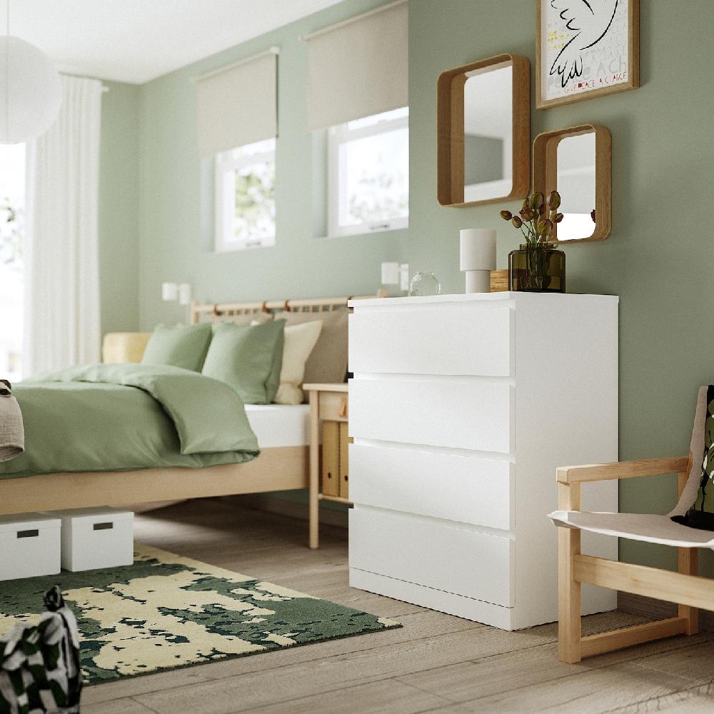 IKEA MALM Kommode mit 4 Schubladen weiß 80x100 cm Exklusive Angebote