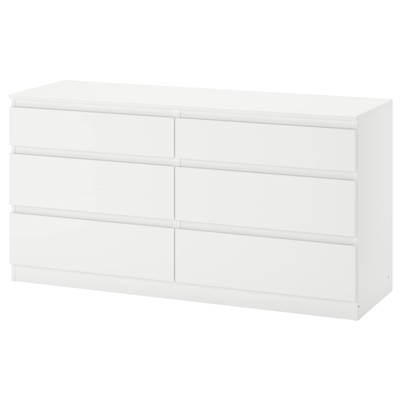 IKEA KULLEN Kommode mit 6 Schubladen weiß 140x72 cm