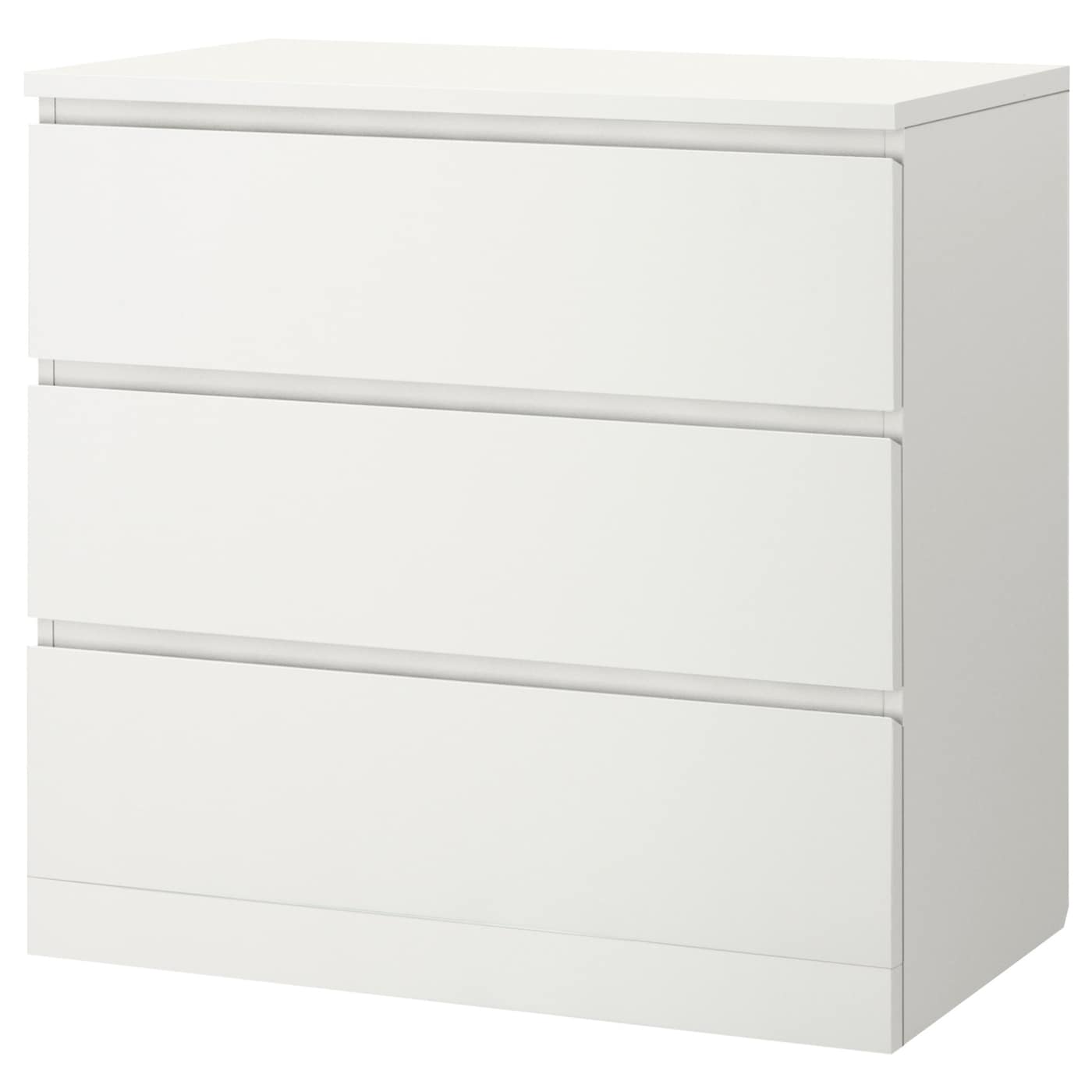 IKEA MALM Kommode mit 3 Schubladen weiß 80x78 cm