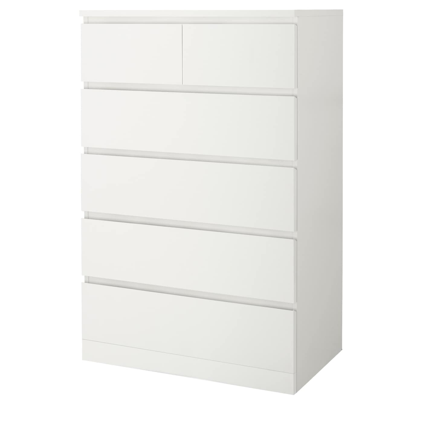 IKEA MALM Kommode mit 6 Schubladen weiß 80x123 cm