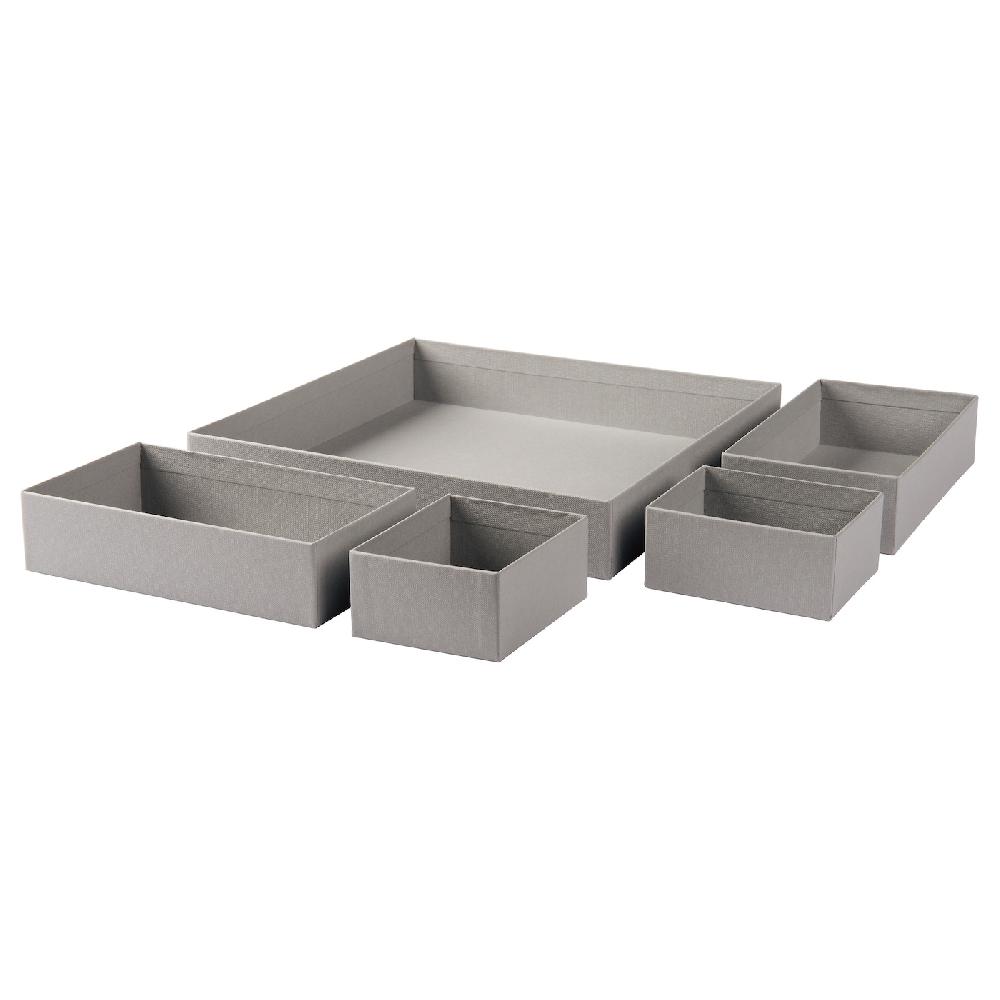 IKEA GRÅSIDAN Box 5er-Set grau