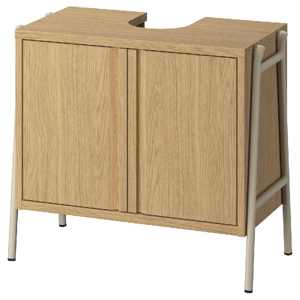 IKEA BYASJÖN Waschbeckenunterschrank mit Türen Eichenachbildung 66x37x59 cm