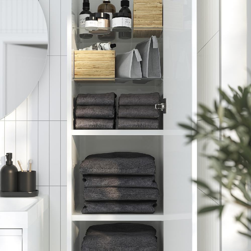 IKEA ÄNGSJÖN Hochschrank mit Tür Hochglanz weiß 40x35x195 cm Günstiger Verkauf