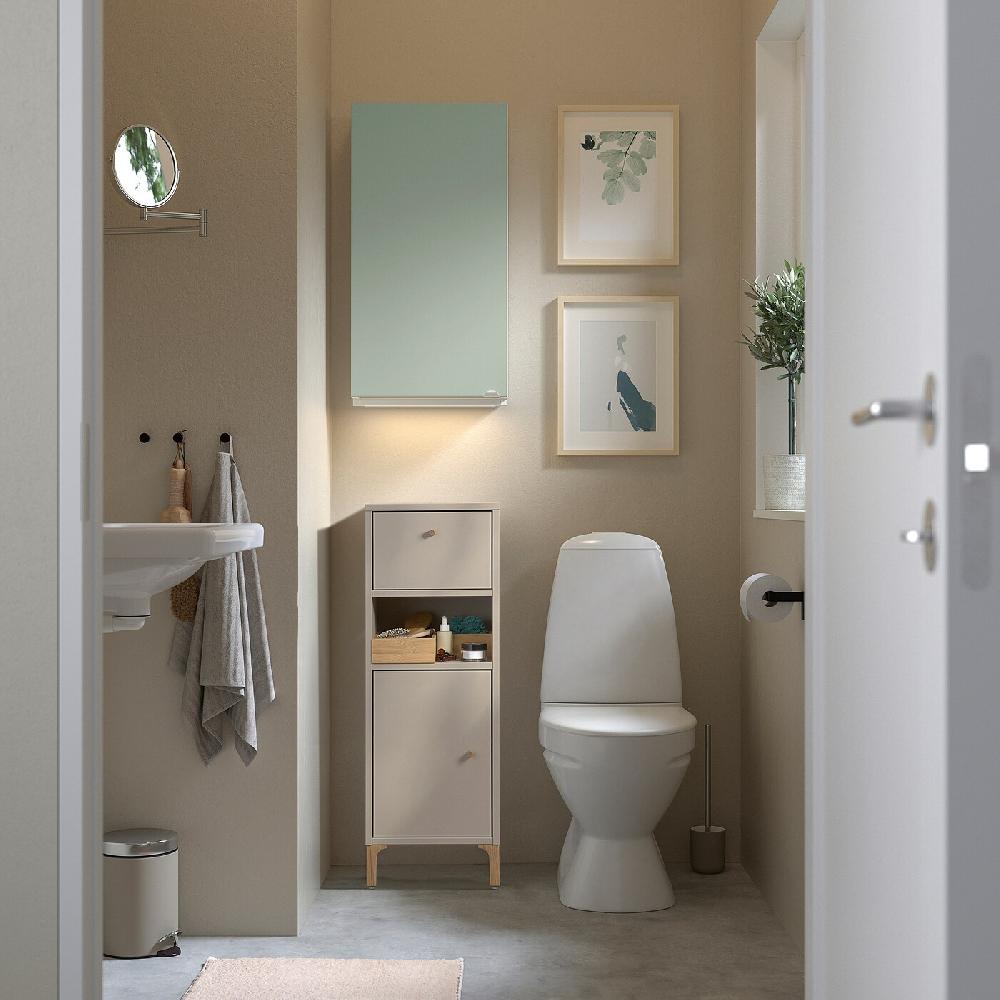 IKEA NORSÄLVEN Schrank beige 32x32x94 cm Limitierter Zeitrabatt